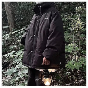 2024 Workwear Jacket Cotton Jacket Men's Youth Winter Waterproof Hooded Cotton Jacket Loose Thickened Cotton Jacket