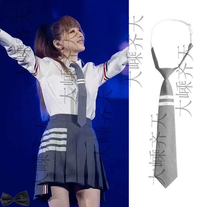 Женская короткая полосатая рубашка JK в стиле колледжа серого цвета в стиле ретро с завязками вручную от Cyndi Wang, мужская рубашка DK.