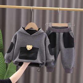 2023新款男童春秋套装洋气婴儿童春装长袖卫衣两件套宝宝休闲潮衣