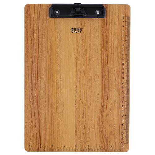 Wood grain A4 file board clip thickened hard fiber student writing pad can be inserted into the pen writing splint conference copying
