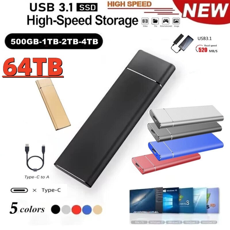 Cross-border ultra-thin portable hard drive, large capacity 1TB, high-speed solid state drive for mobile phones and computers, external storage 4TB in stock Cross-border ultra-thin portable hard drive, large capacity 1TB, high-speed solid state drive for mobile phones and computers, external storage 4TB in stock