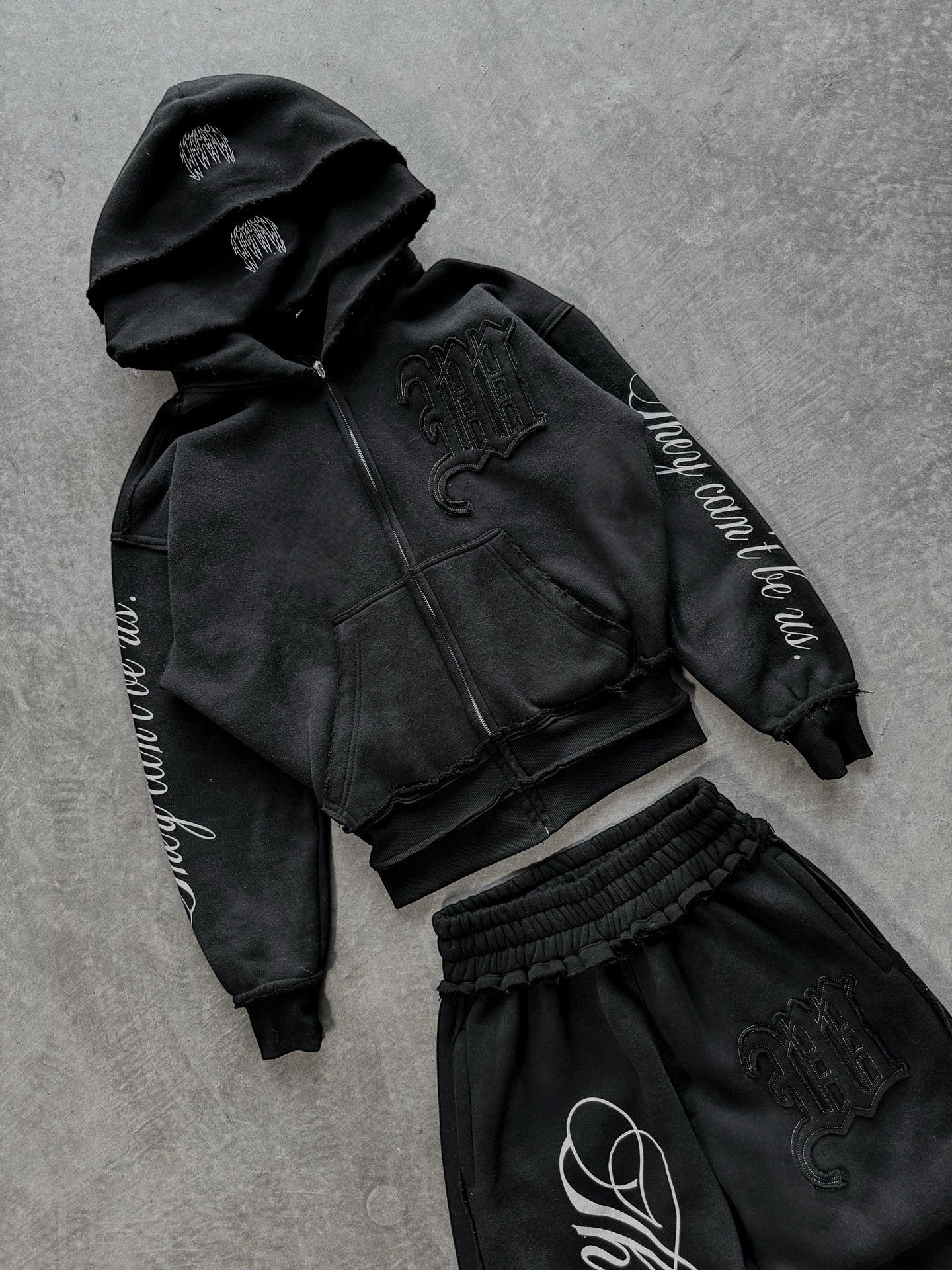 Unbranded Y2K Streetwear Set 2-Piece Black