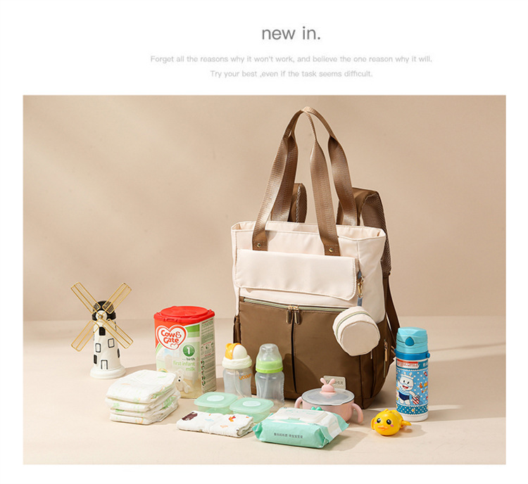 New fashionable and multi-functional mom bag, large-capacity mother and baby bag, travel backpack, single-shoulder bag, handbag undefined