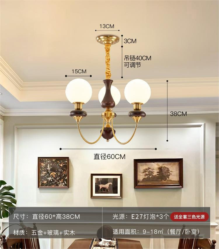 Lámparas de sala de estar francesas medievales candelabros de frijoles retrógrados estadounidenses dormitorio comedor de estilo Nanyang lámparas de toda la casa 2025 nuevo