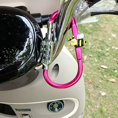 Anti-Theft Lock Bike Basket – Helmet lock - large-pink-little-bee