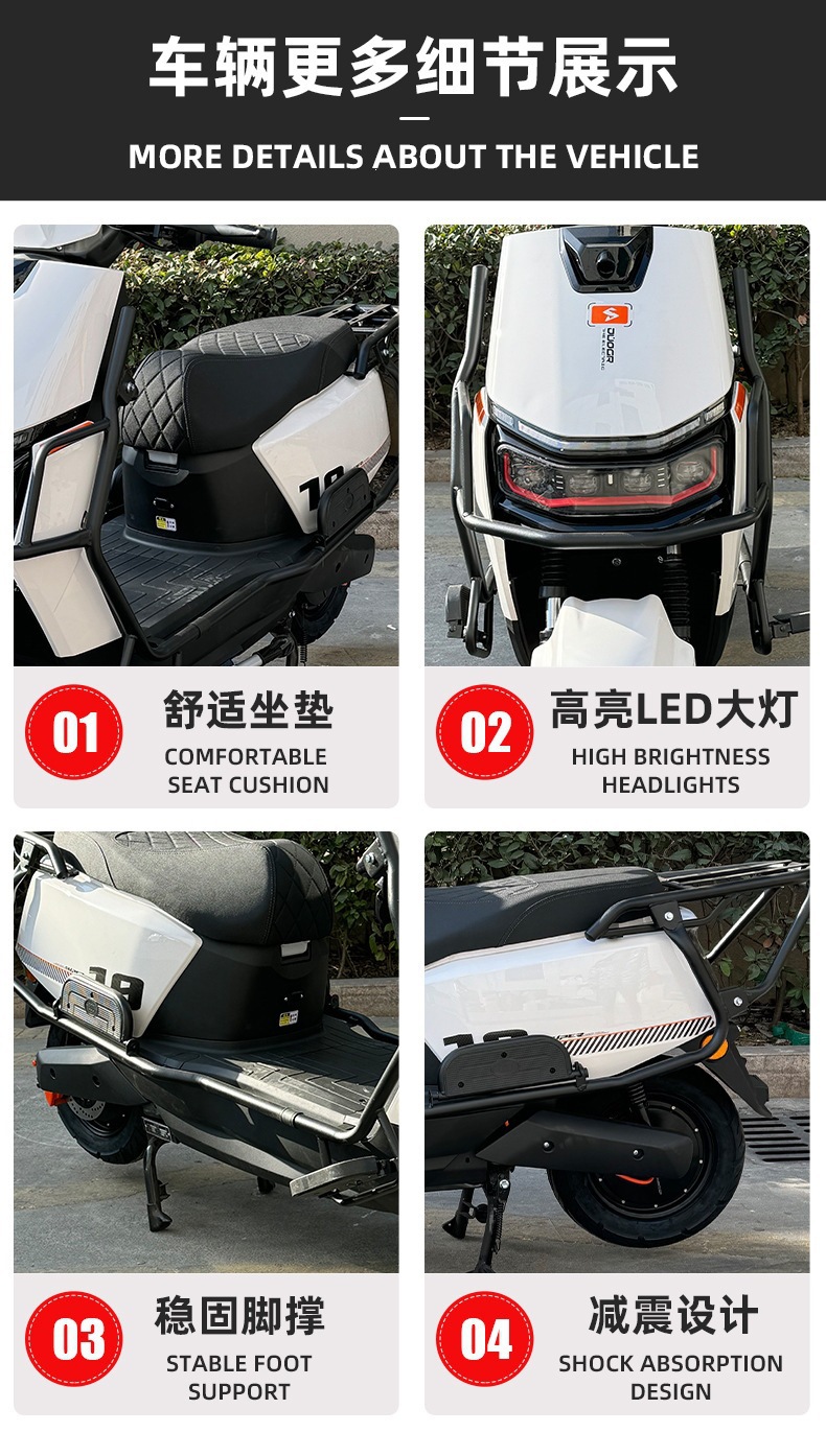 Electric Vehicle Manufacturer Direct Sales Adult 60V72V High-Power Delivery Electric Scooter High-Speed Electric Motorcycle Long Range