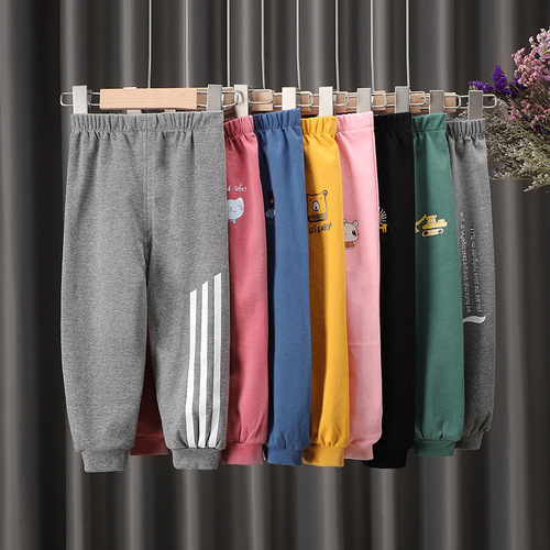 Cotton children's pants for girls and boys, spring and autumn long pants for boys and babies, casual pants for girls and babies, leggings
