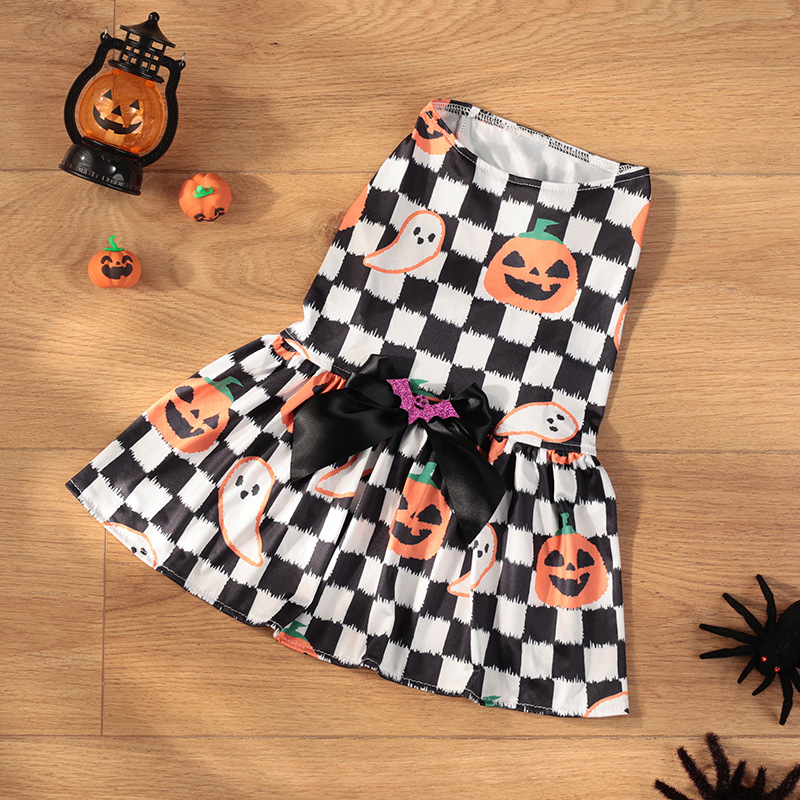 Ropa para mascotas Fiesta de Halloween Falda para mascotas de calabaza Teddy Bomei Ropa para perros pequeños y medianos Estilo explosivo transfronterizo
