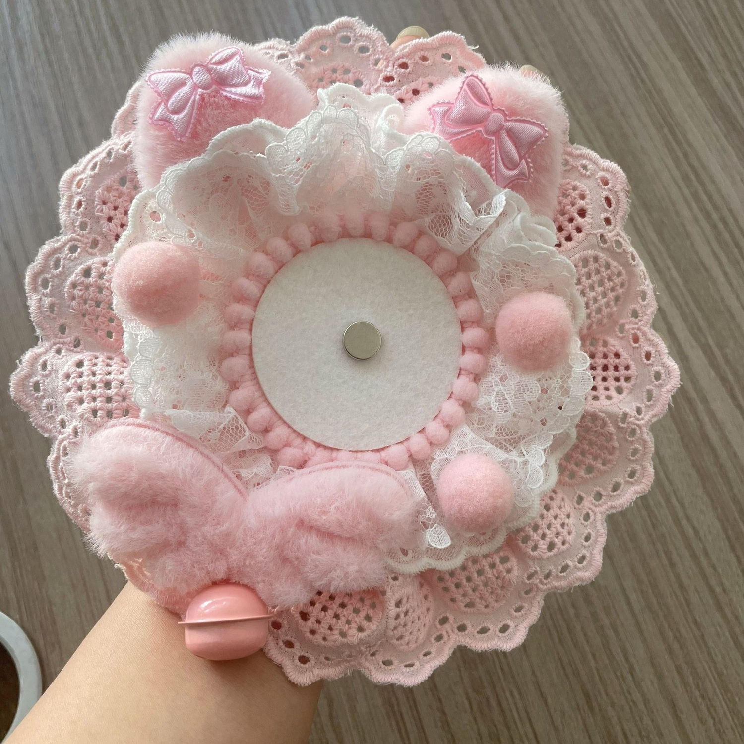 Two-dimensional Oversized Gorgeous Original Pink Embroider Lace Bar Pain Bag Decoration Suitable for Gumei Badge Holder