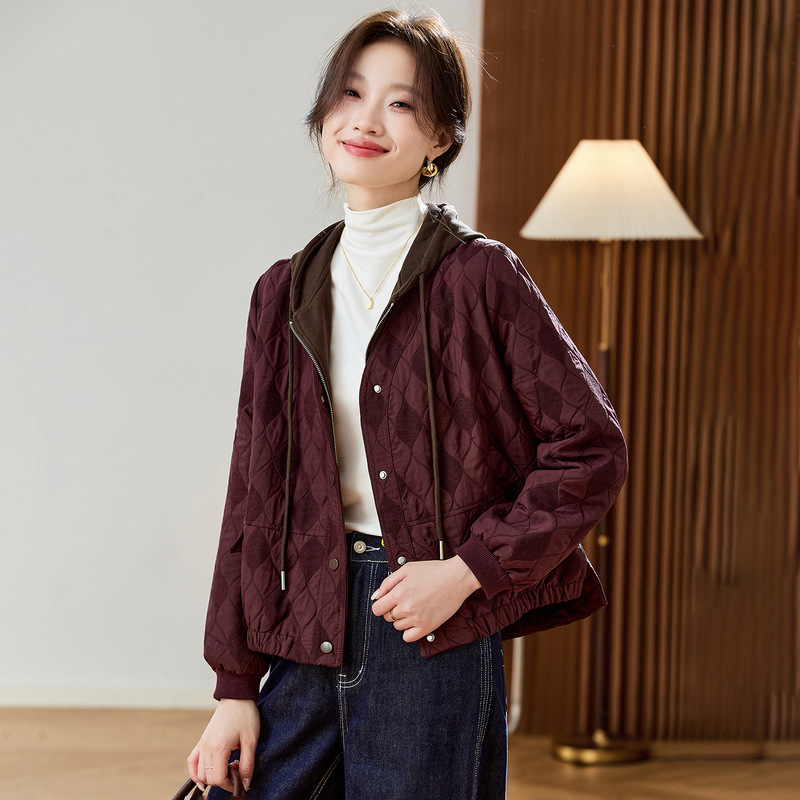妈妈秋季外套女新款2025爆款时尚洋气大码高端短款连帽棒球服上衣|undefined