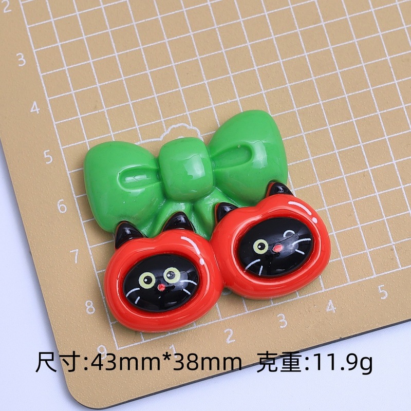 可爱苹果小黑猫卡通diy饰品配件奶油胶树脂小配件洞洞鞋扣材料包|undefined