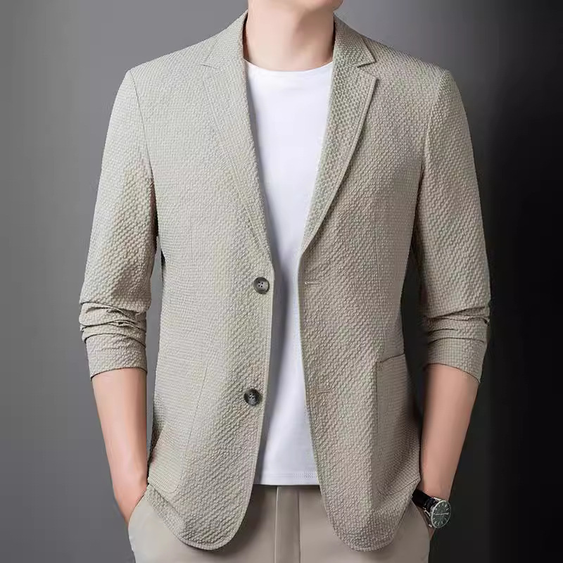 Men's Suit Jacket Men's Thin 2024 Spring New Sense Business Casual Suit Top Single Western Men's Clothing