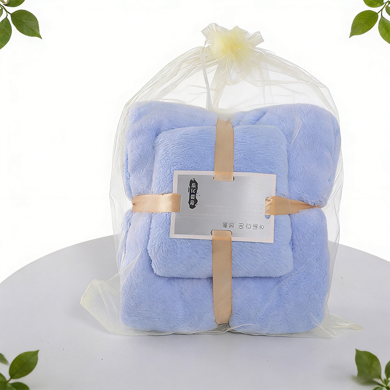 Transfronterizo TEMU etiquetado toalla de coral de alta densidad absorción de agua toalla de baño set toalla de regalo toalla de coral en stock