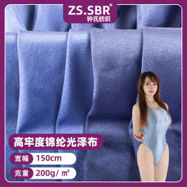锦纶弹力布定制200克经编尼龙光泽冰丝闪光布连体体操服泳衣面料