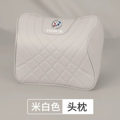 Special headrest, lumbar support, and seat cushion for Buick GL8, Envision S, Regal, Excelle, LaCrosse, breathable interior (Waist support) - buick-single-headrest-off-white