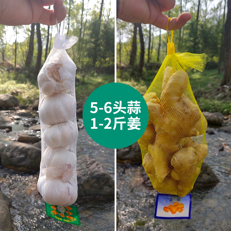 ll大蒜包装袋生姜网袋蒜头网兜带商标装蒜瓣的网眼袋黄色姜网兜密
