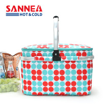 三能新款户外野餐篮防潮便携保温篮带盖快餐篮折叠外卖送餐箱现货