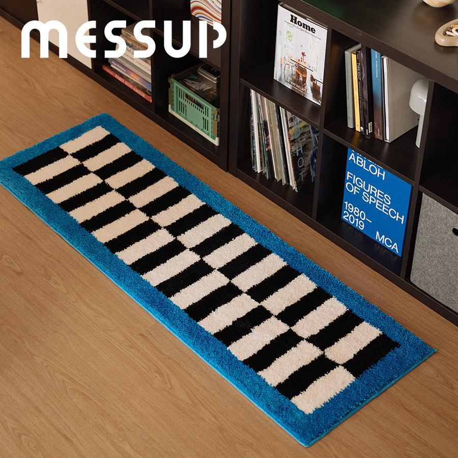 Medieval Style Colorfulful Geometric Strip Floor Mat Soft Imitation Cashmere Absorbent Living Room Bedroom Bedside Carpet Easy Care Blanket