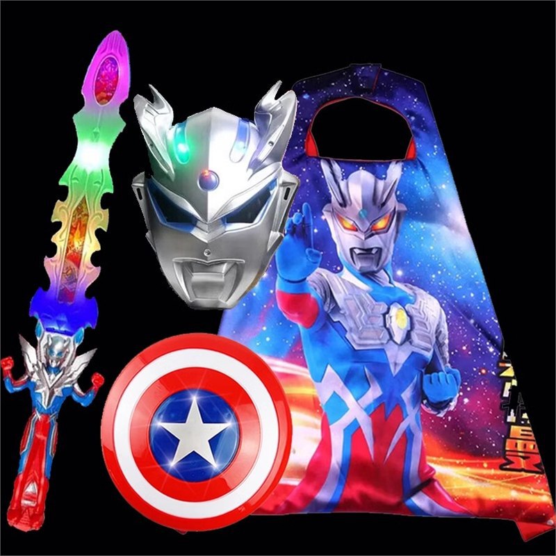 Ultra Mask Children's Luminous Set Color Cloak Boy's Sword Toy Children's Toy Shield Music Sword Ultra Mask Children's Luminous Set Color Cloak Boy's Sword Toy Children's Toy Shield Music Sword