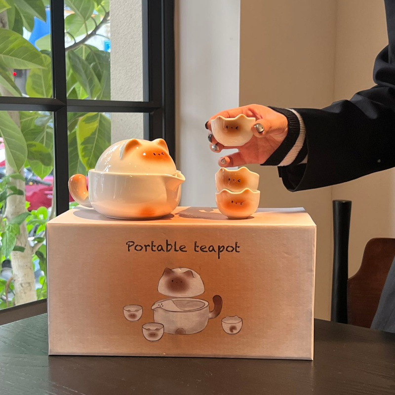 Juego de Té Portátil para Una Persona de Cerámica para Camping y Oficina image 4