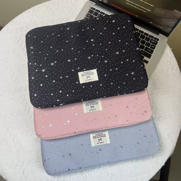 Korean Ins-Style Laptop Bag 14-Inch 2025 New Model Silver Star iPad Bag Storage 15.6 Inner Sleeve