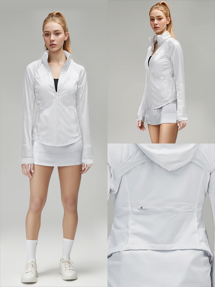 Ice-sensitive breathable fabric UPF50 sunscreen clothing women's outdoor sports anti-ultraviolet breathable quick-drying hooded sunscreen clothing