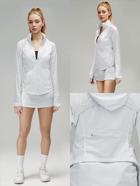 Ice-sensitive breathable fabric UPF50 sunscreen clothing women's outdoor sports anti-ultraviolet breathable quick-drying hooded sunscreen clothing