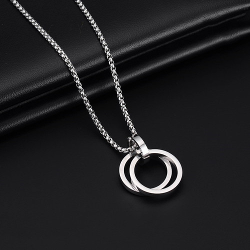 Necklace high street men's hip-hop necklace trendy ins light luxury titanium steel T-shirt necklace pendant high-end personality trendy European and American style