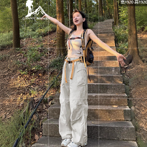 White Quick-Dry Tactical Pants for Women, Summer Outdoor Petite Casual Versatile Paratrooper Pants, Sports Hiking Cargo Pants