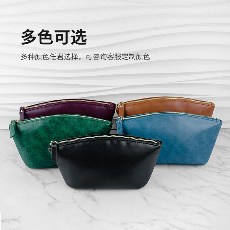 Cosmetic bag 2025 new makeup bag British retro crazy horse leather…