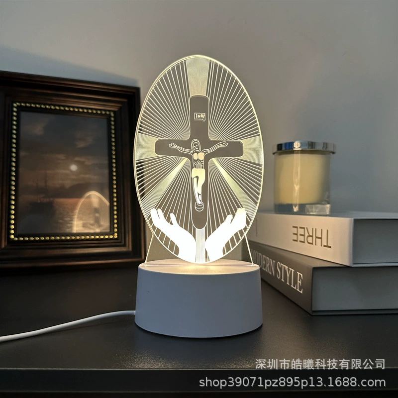 3D акриловая LED ночная лампа, креативная настольная лампа, варианты USB/батарея, Узор 1–19