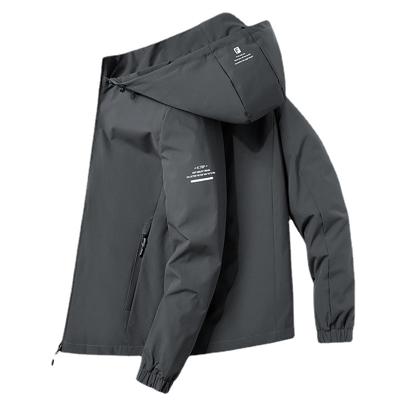 Chaqueta con Capucha Forrada de Polar para Hombre, Nueva Colección Primavera-Otoño 2025, Chaqueta Casual de Negocios a la Moda, Comercio Transfronterizo