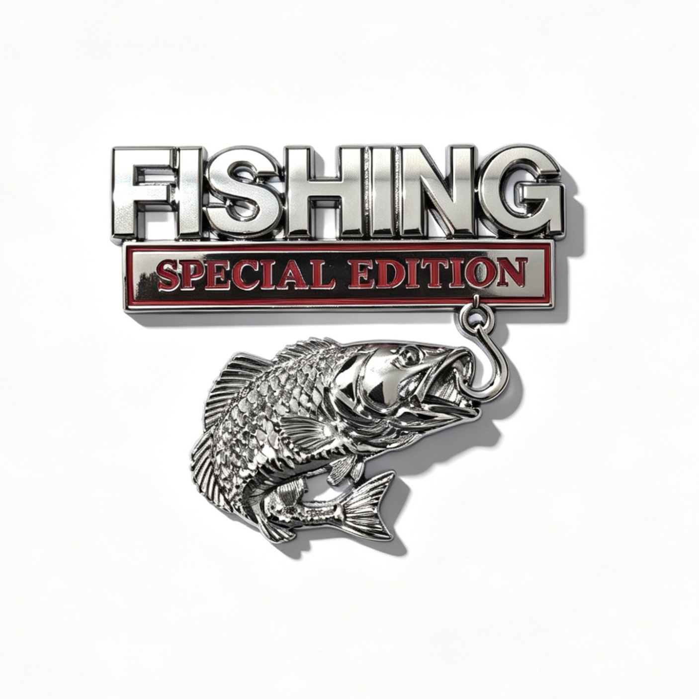 Car Logo, Automotive Emblem, Fishing Fishing Fender Emblem, Metal Edition Body Sticker, Rear Car Emblem, Fishing Car Decal