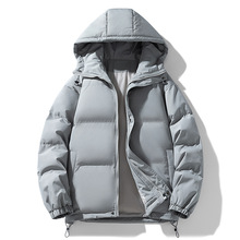 2025新款棉服男纯色面包服连帽保暖加厚休闲外套男情侣高效锁温潮