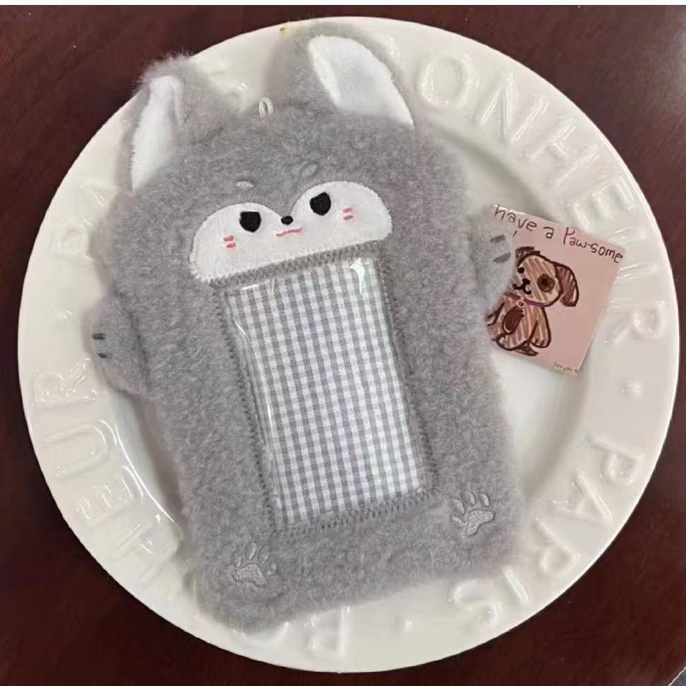 Huang Zi Hongfan alrededor de la tarjeta de peluche de perros de hamburguesas 3 pulgadas tarjeta de almacenamiento de paquete de bolsa de decoración colgante