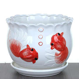 创意花盆陶瓷大号特大号特价清仓带托盘个性兰花绿萝吊兰多肉花盆