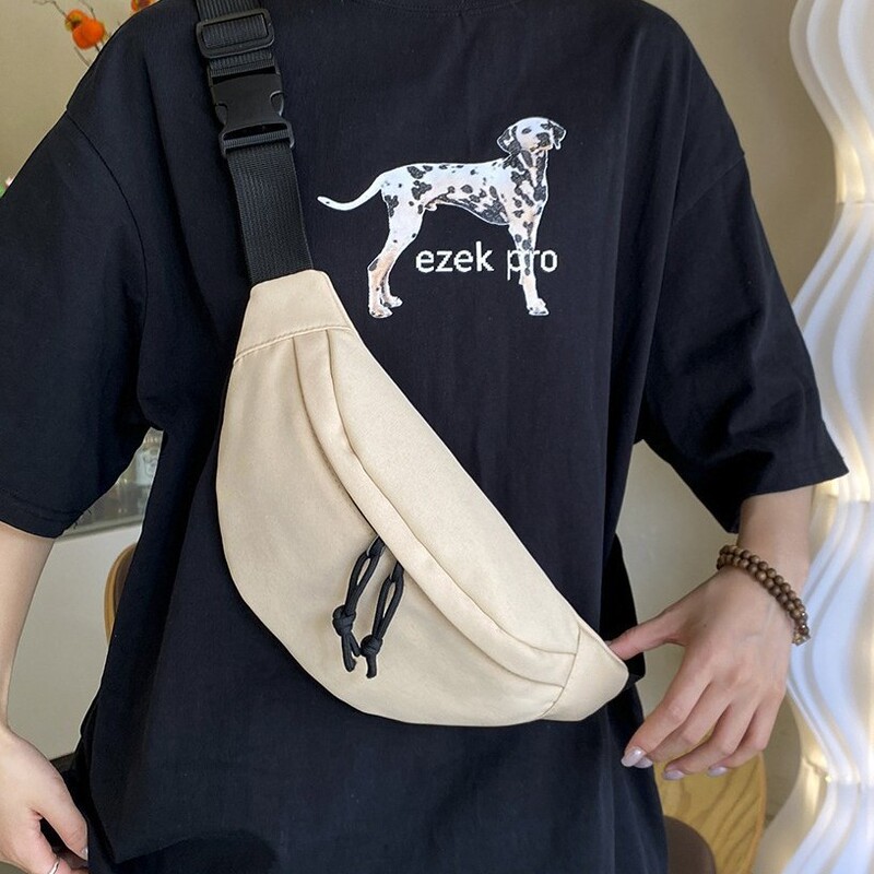 Women's Waist Bag Cross-Body Dual-Use Printable Logo Simple and Versatile Cross-Body Sports Chest Bag Women's Large-Capacity Mobile Phone Bag