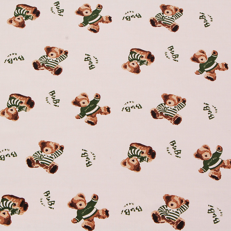 China impresión textil verde 100% algodón impresión tela infantil image 5