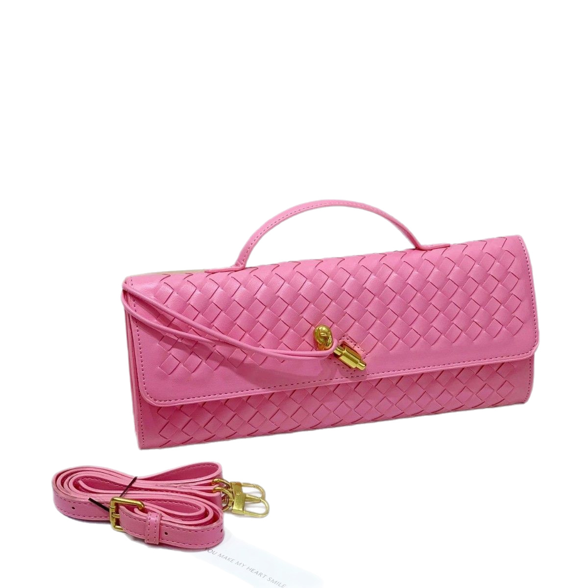 High-End Women's Woven Clutch Bag, Leather Evening Bag, Formal Shoulder Bag, Crossbody Bag For Parties And Fashion Events - Thumbnail 5