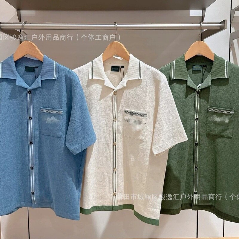 26 Spring/Summer Men's Golf Short-Sleeve Cardigan Korean Style Versatile Loose Casual Sports Knit Top Trendy Brand