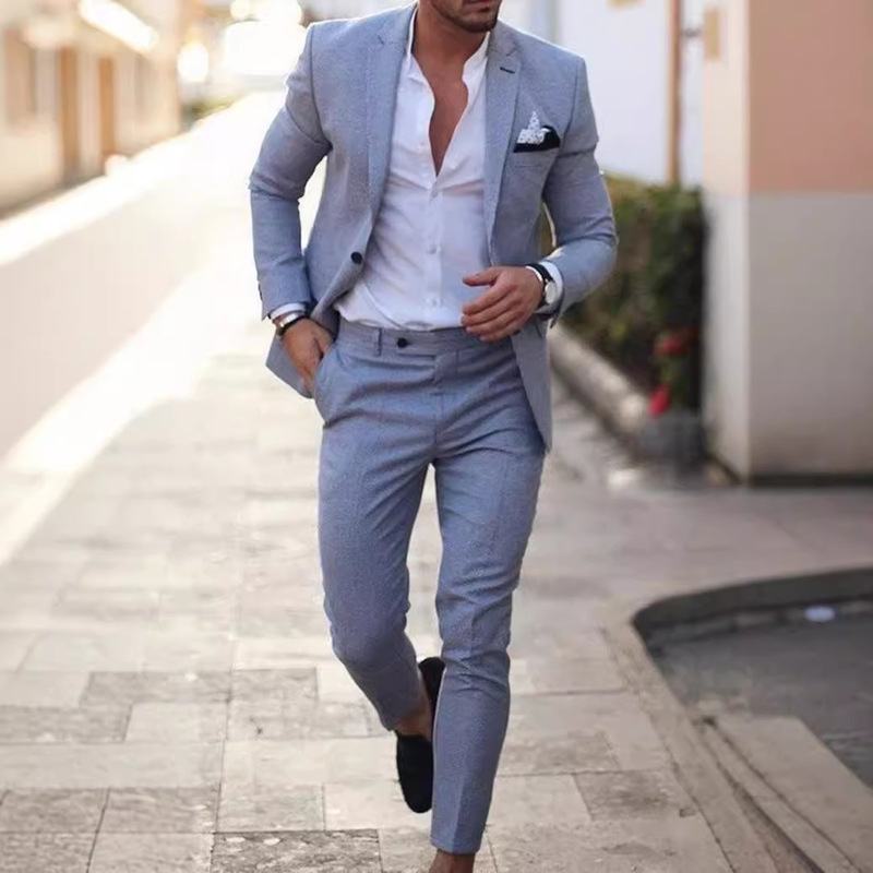 Simple and Slim-Fit Casual 2024 Autumn Fashion Buttoned Suit Two-Piece Set Wl008+Mr7 Simple and Slim-Fit Casual 2024 Autumn Fashion Buttoned Suit Two-Piece Set Wl008+Mr7