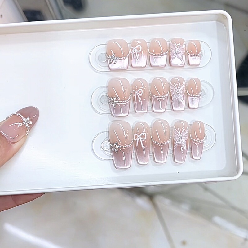 Nai Zi hand-worn nail butterfly language continuous three-dimensional hand-painted relief butterfly pure temperament wholesale nail art patch