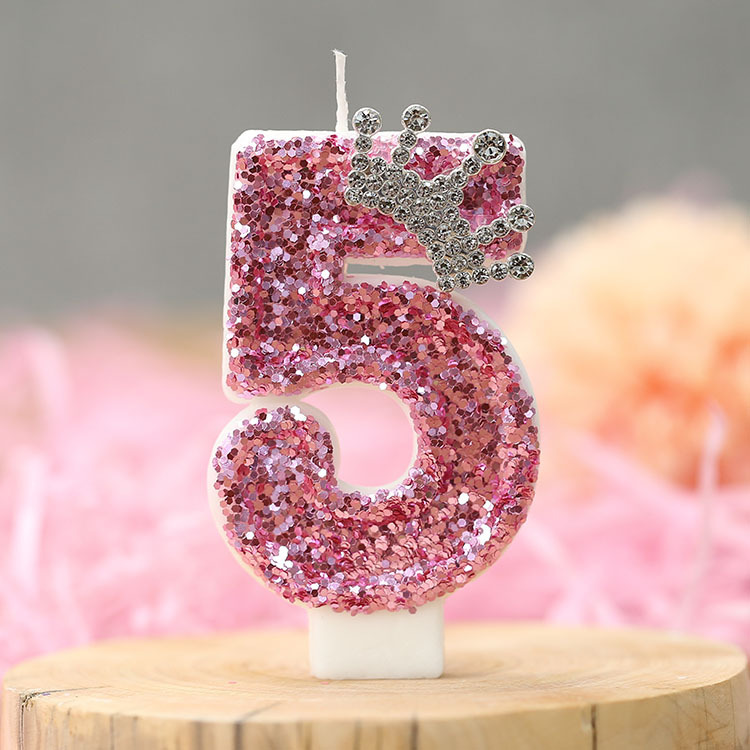 Nuevo cumpleaños vela digital corona princesa rosa pastel creativo vela transfronteriza e-commerce AliExpress vela dedicada