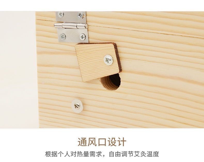Solid Wood Moxibustion Box Flip-Top Six-Needle Insert Design for Waist and Back Ginger-Partition Moxa Warming quality and texture