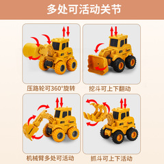 同款工程車慣性回力兒童玩具越野橡膠輪胎鍛煉小寶寶動手動腦