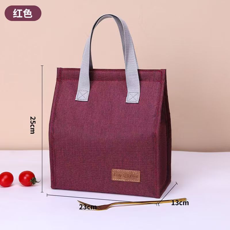 Bolsa de almuerzo de aluminio gruesa minimalista, bolsa de almuerzo de gran capacidad, bolsa de aislamiento térmico para empleados de oficina con comida, bolsa de almuerzo portátil