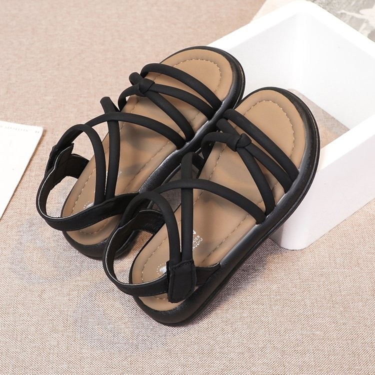 Summer New Style Simple Children's Sandals Girls' Soft Soled Roman Princess Shoes Medium And Large Sizes For Kids_voghion.com