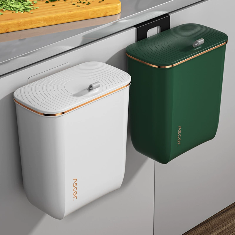 Мусорное ведро Бытовая настенная корзина для мусора Ванная комната Кухня Гостиная с крышкой Дверь шкафа Кухня Настенная Пряжка Мусорное ведро