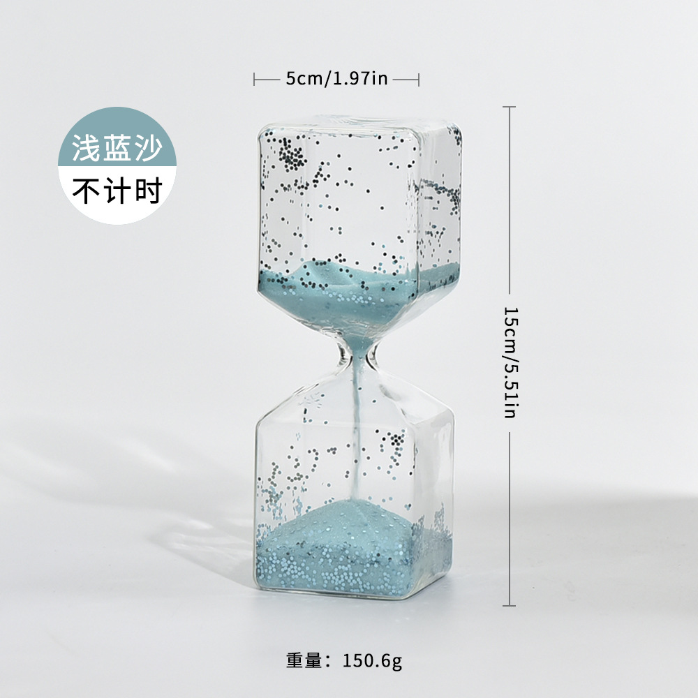 Sequinilla de alto valor visual sin tiempo reloj de arena diseño cuadrado descompresión mágica creativa decoración del hogar fábrica al por mayor