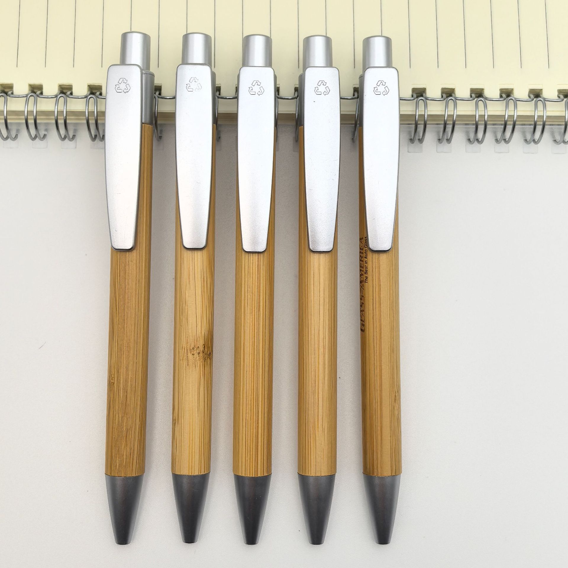 Protección ambiental transfronteriza plata bolígrafo de bambú bolígrafo personalizado logotipo de bambú bolígrafo de regalo de publicidad